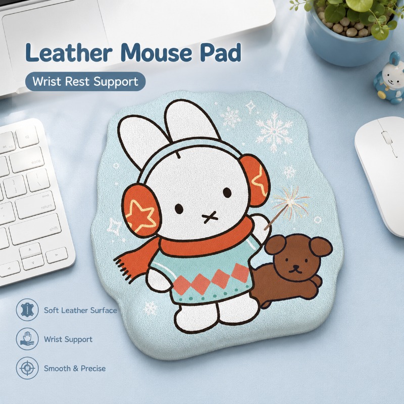 Leather Desk Pad - Alas Mouse Kulit Anime Miffy dengan