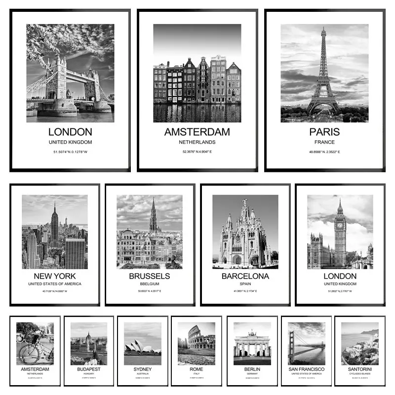 Ink Blotter Paper - Poster Kota New York London Paris