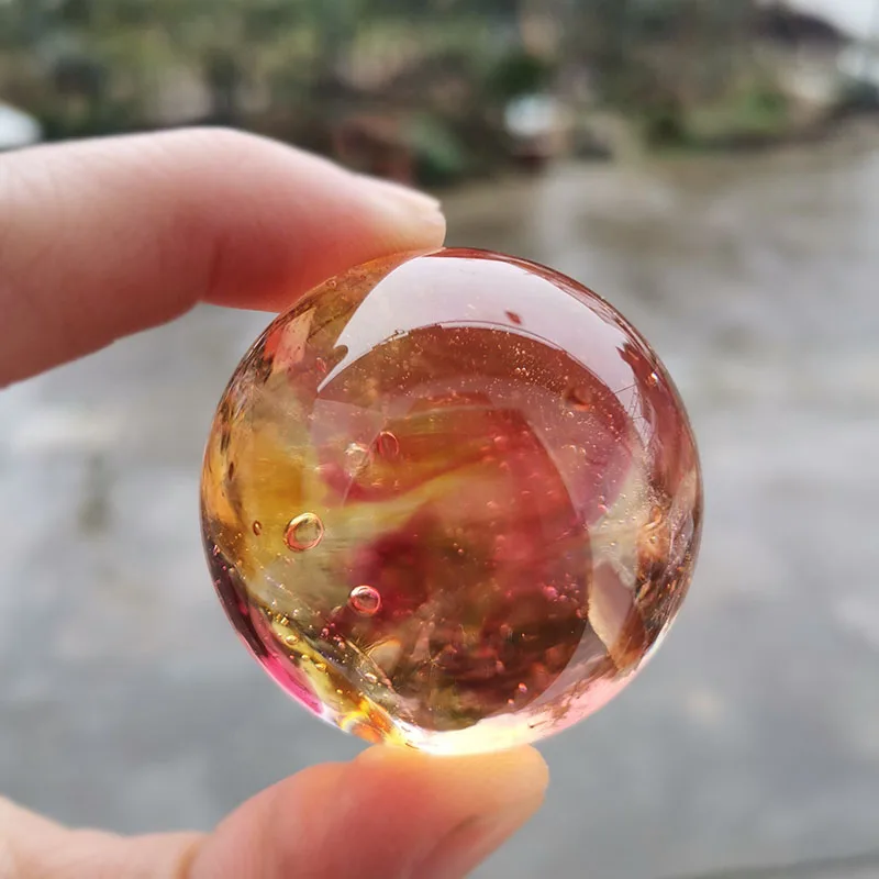 Paper Weight Crystal - Manik-manik Kaca Berlapis 40mm, Bola Kristal