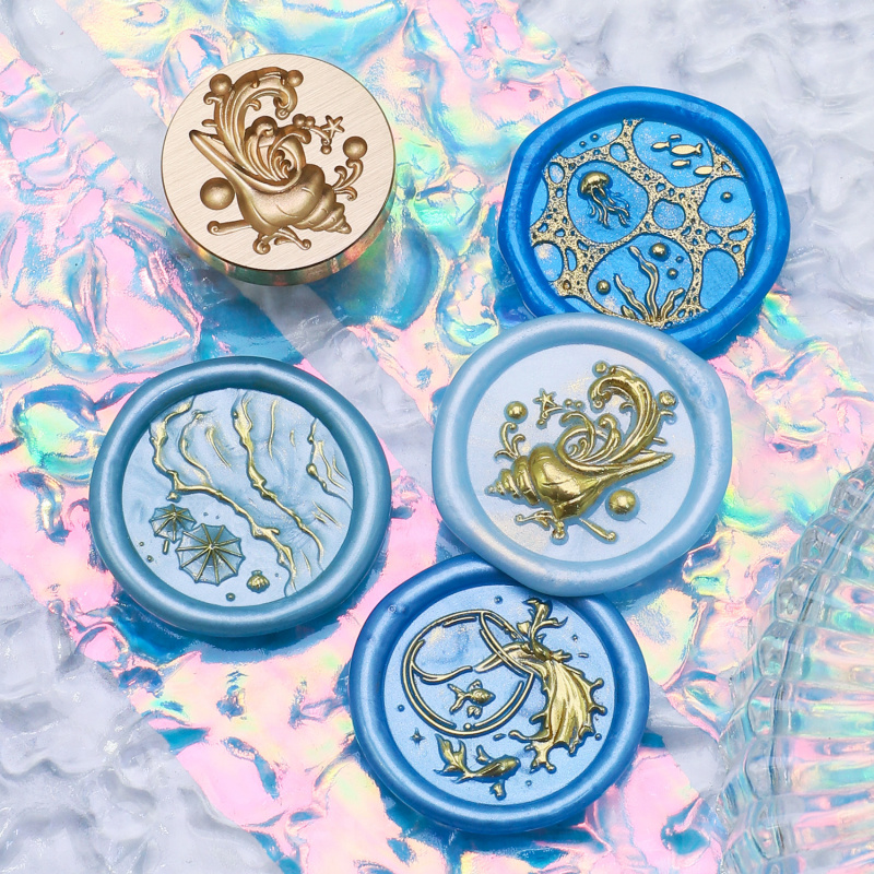 Wax Seal Stamp Set - Stempel Lilin Seri Relief Bunga Air