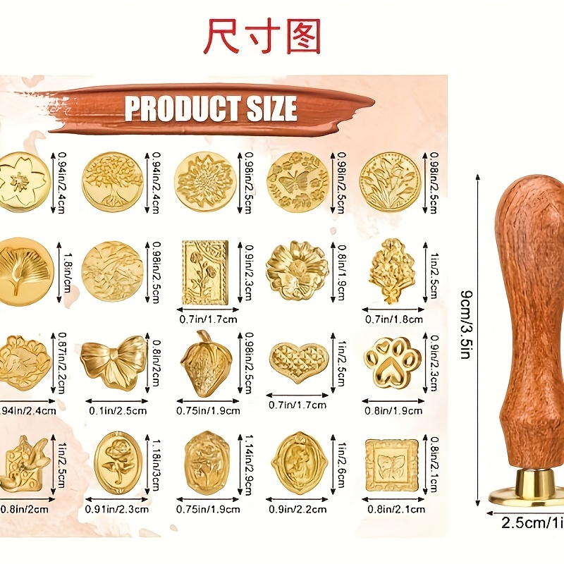 Set stempel lilin 21 buah deng - Wax Seal Stamp Set ulasan dan harga