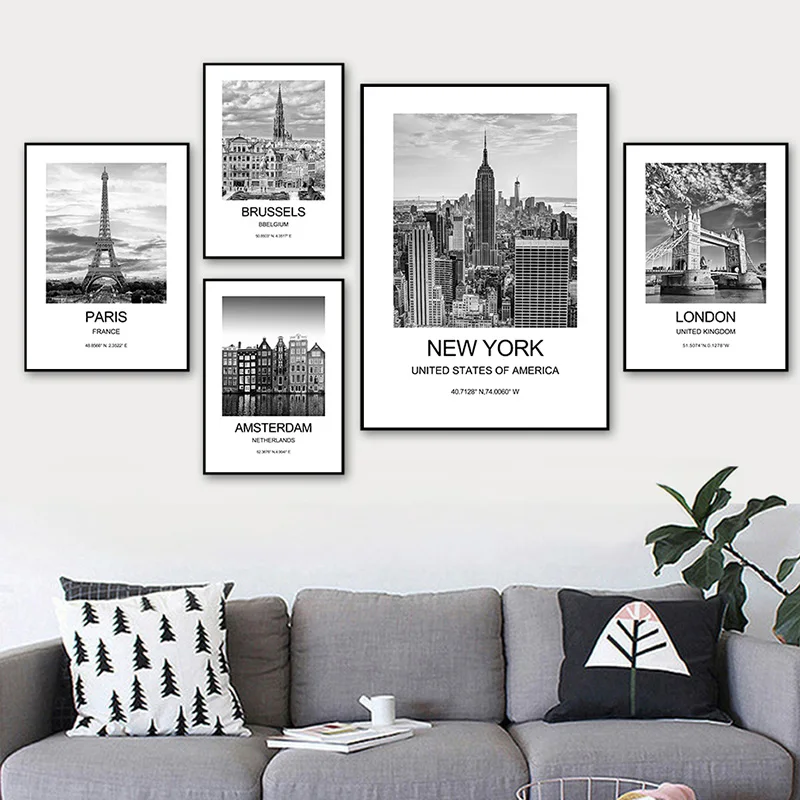 Poster Kota New York London Pa - Ink Blotter Paper ulasan dan harga