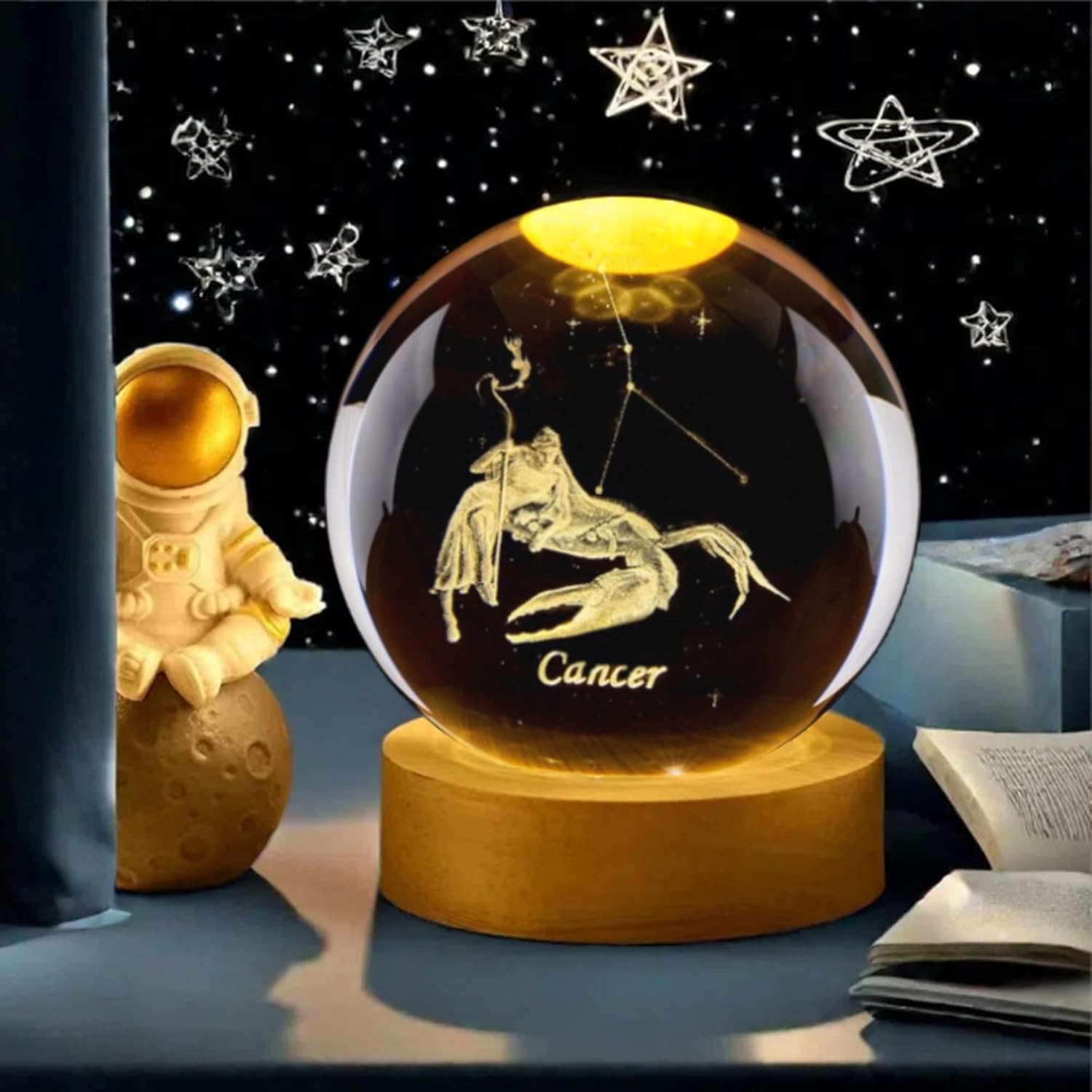 Bola Kristal Konstelasi Kanker - Paper Weight Crystal ulasan dan harga